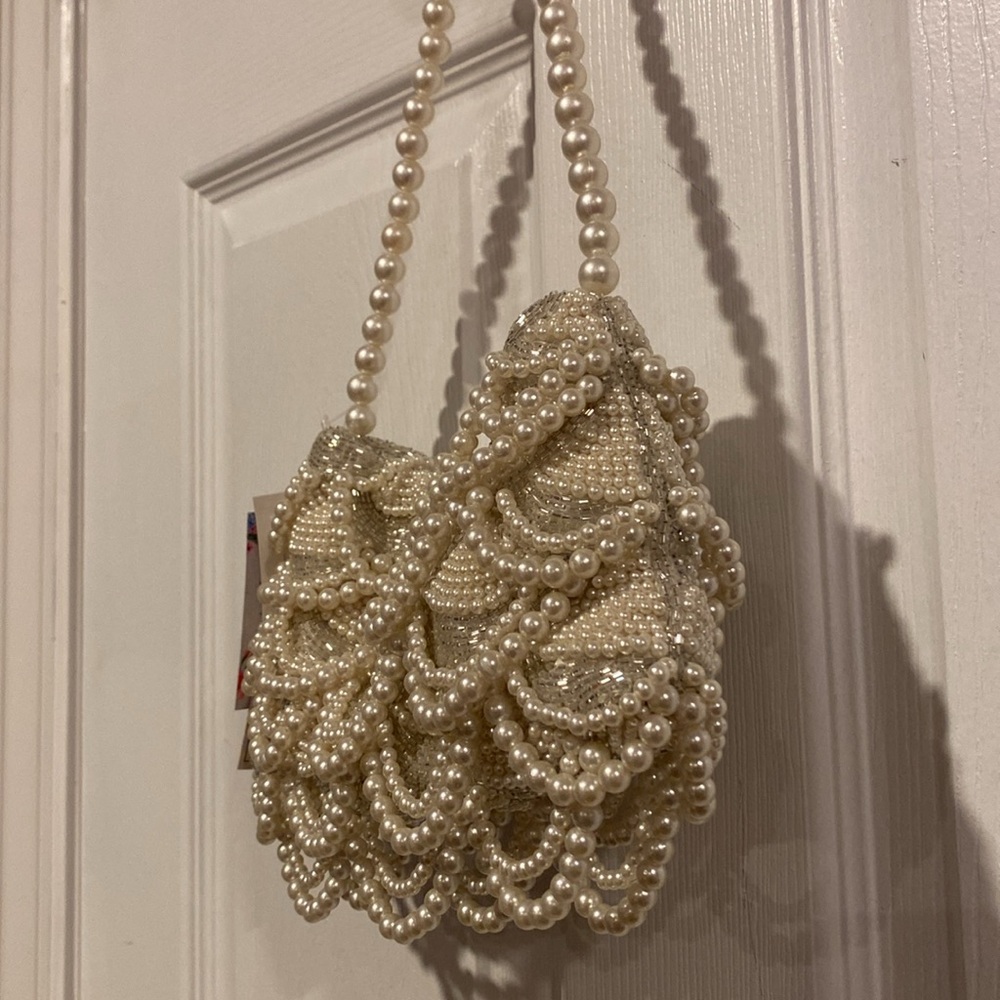 BNWT MADE IN INDIA Viral Pearl Beaded Shoulder Bag - Picture 5 of 8